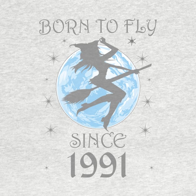 BORN TO FLY SINCE 1947 WITCHCRAFT T-SHIRT | WICCA BIRTHDAY WITCH GIFT by Chameleon Living